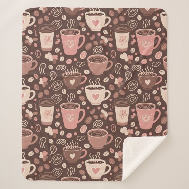 Couverture Sherpa Motif de tasse de café cosy (2) (Devant)