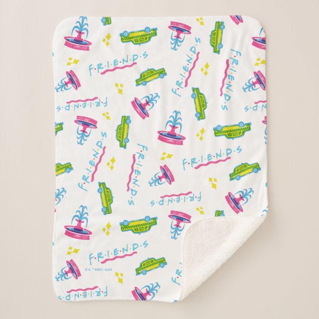 Couverture Sherpa Motif de taxi et de fontaine d'eau pour AMIS™ (Devant)