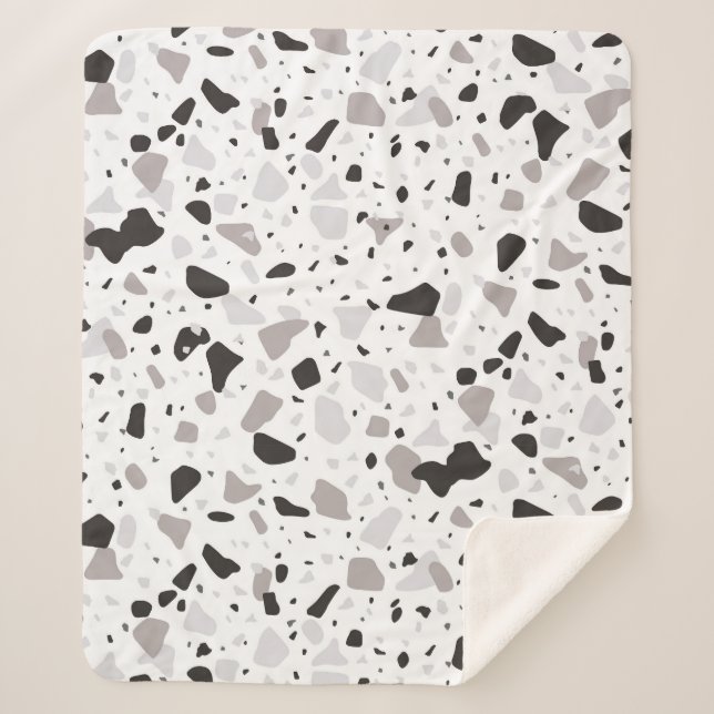 Couverture Sherpa Motif de Terrazzo monochromatique (Devant)