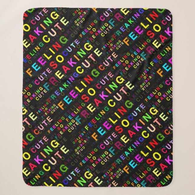 Couverture Sherpa Motif de texte noir "Sens si fâcheux" (Devant)