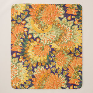 Couverture Sherpa motif de tissu vintage : texture de gros plan.