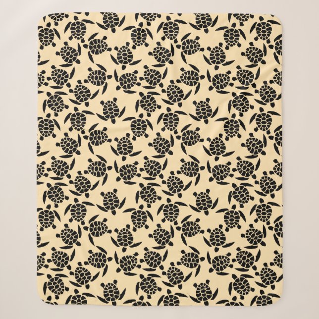 Couverture Sherpa Motif de tortue répétée de style côtier d'été (Devant)