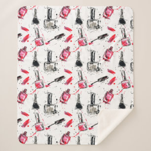 Couverture Sherpa Motif de vernis à ongles d'aquarelle