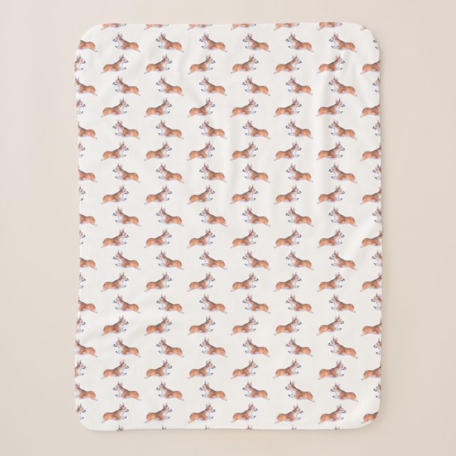 Couverture Sherpa Motif de vol Corgi (Devant)