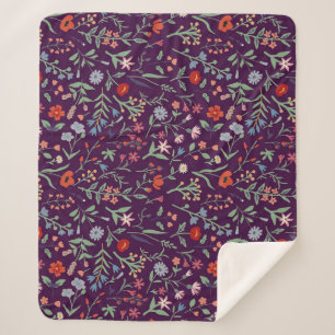 Couverture Sherpa Motif décorative fleurie sans couture.