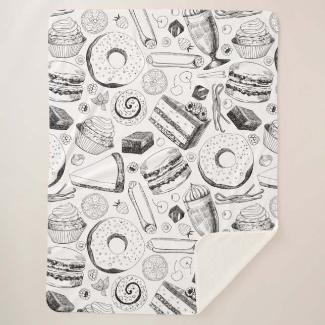 Couverture Sherpa Motif délicieux (Devant)