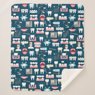 Couverture Sherpa Motif dentaire de bureau de clinique