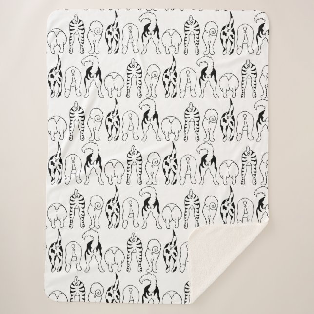 Couverture Sherpa Motif des boutons de chien (Devant)