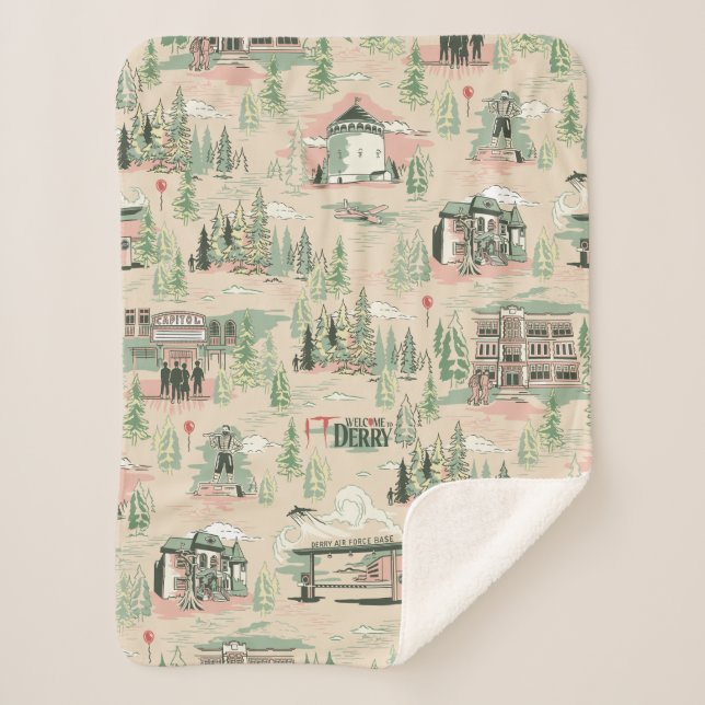 Couverture Sherpa Motif des emplacements de derry (Devant)