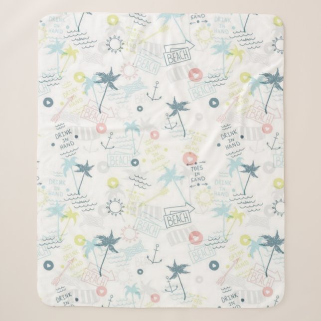 Couverture Sherpa Motif d'été (Devant)