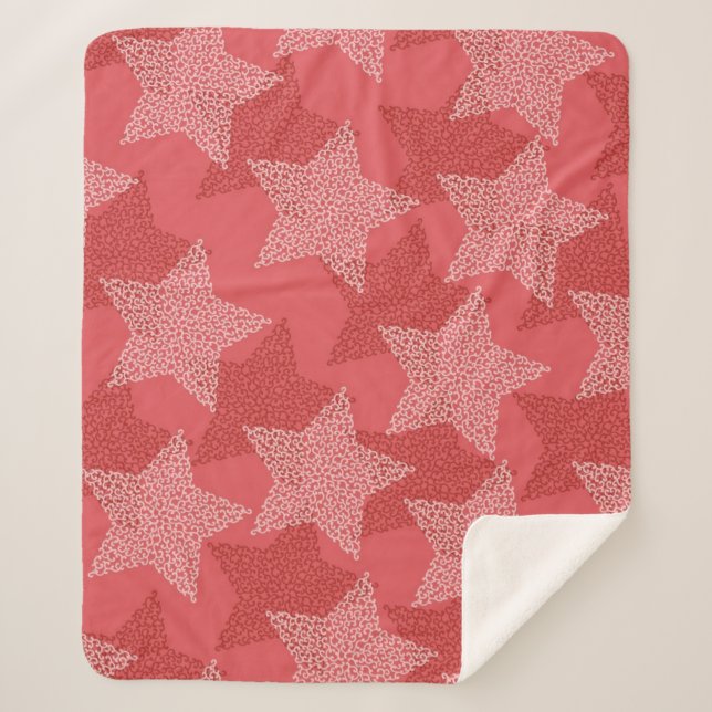 Couverture Sherpa Motif d'étoiles (Devant)
