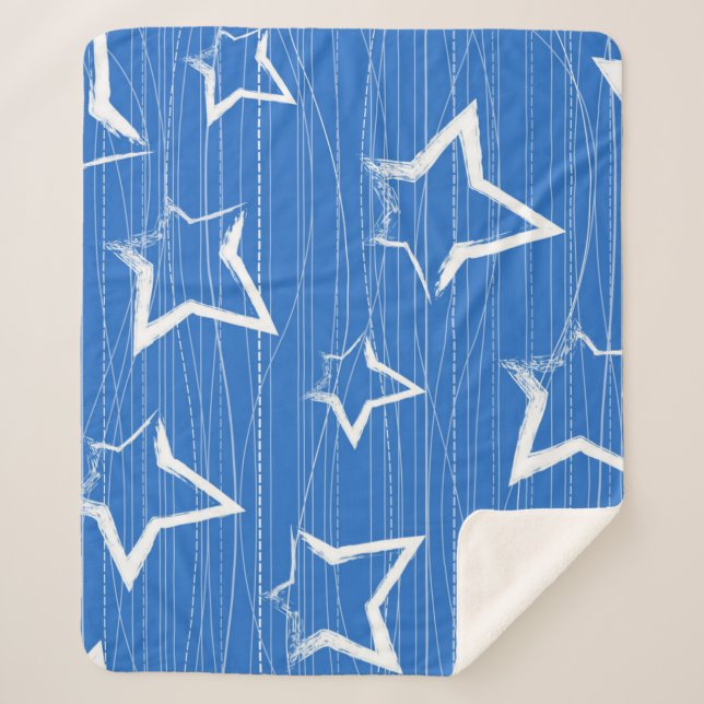 Couverture Sherpa Motif d'étoiles (Devant)