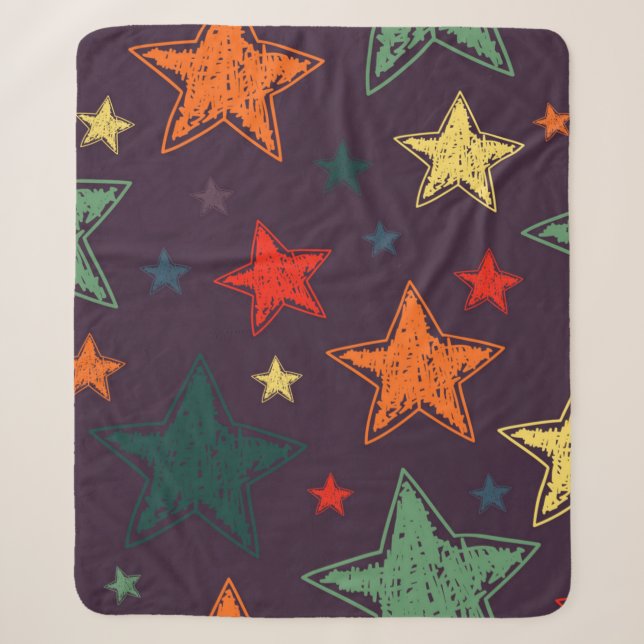 Couverture Sherpa Motif d'étoiles (Devant)