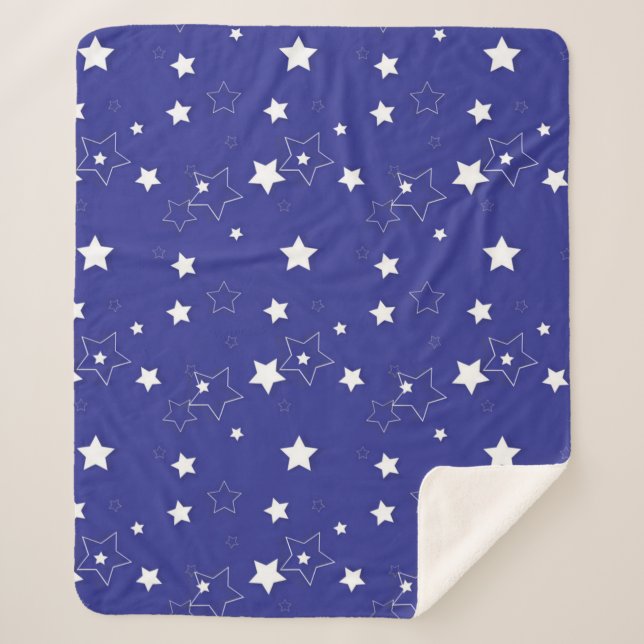 Couverture Sherpa Motif d'étoiles (Devant)