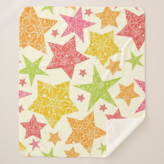 Couverture Sherpa Motif d'étoiles (Devant)