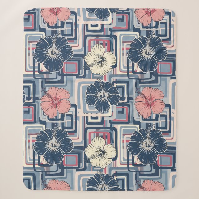 Couverture Sherpa Motif d'Hibiscus Tropical Côtier (10) (Devant)