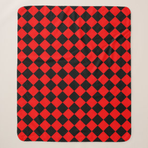 Couverture Sherpa Motif diamant Red Black Checker