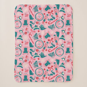Couverture Sherpa Motif d'icône encadrée Elf Holiday