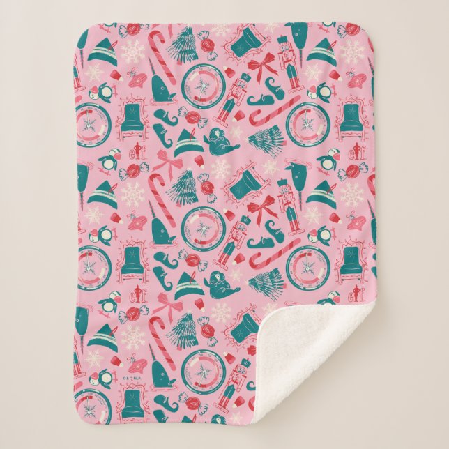 Couverture Sherpa Motif d'icône encadrée Elf Holiday (Devant)