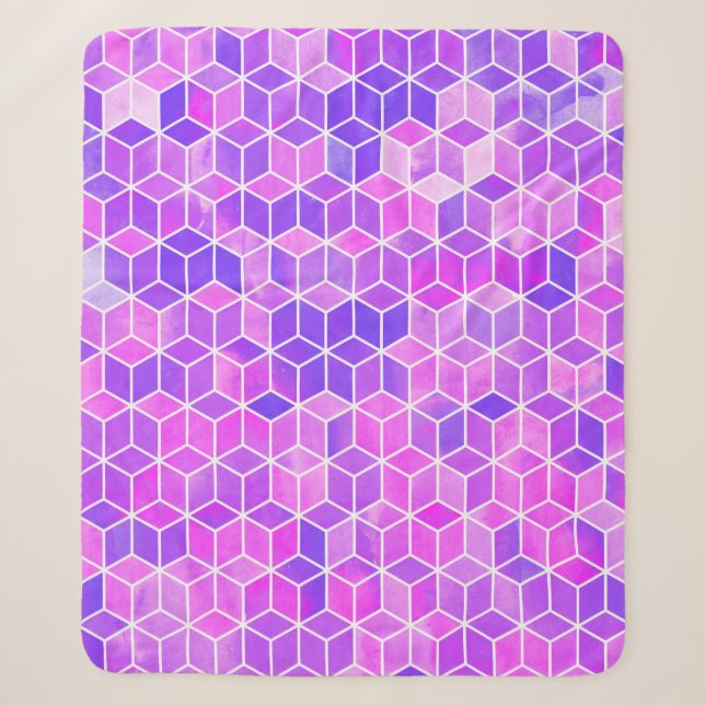 Couverture Sherpa Motif d'illustration de l'hexagone aquarelle (Devant)