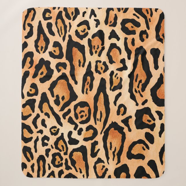 Couverture Sherpa Motif d'impression de cheetah aquarelle (Devant)
