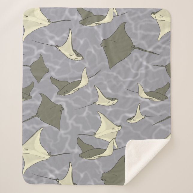 Couverture Sherpa Motif d'océan de pastenague de Cownose (Devant)