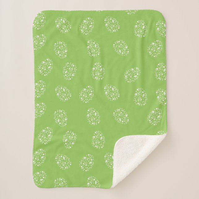 Couverture Sherpa Motif d'oeufs verts modernes (Devant)
