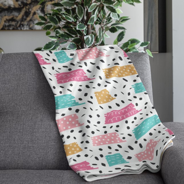 Couverture Sherpa Motif Doodle Abstrait (Cute Abstract Doodle Pattern Sherpa Blanket)