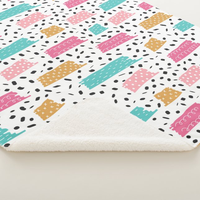 Couverture Sherpa Motif Doodle Abstrait (3/4)