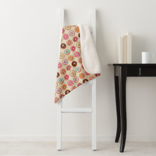 Couverture Sherpa Motif Doughnut mou