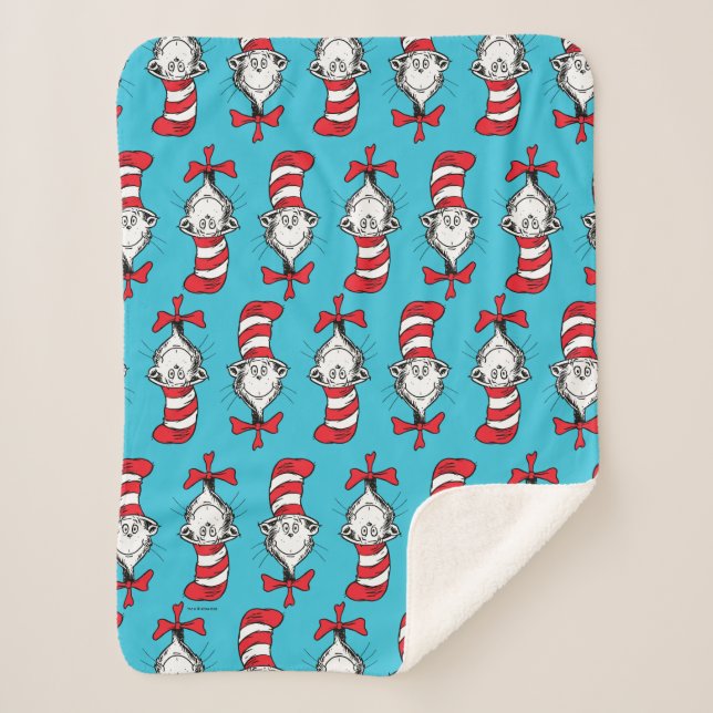 Couverture Sherpa Motif du Chat dans le Chapeau (Devant)