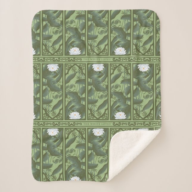 Couverture Sherpa Motif du panneau Lotus Botanique - Le Lotus Blanc (Devant)