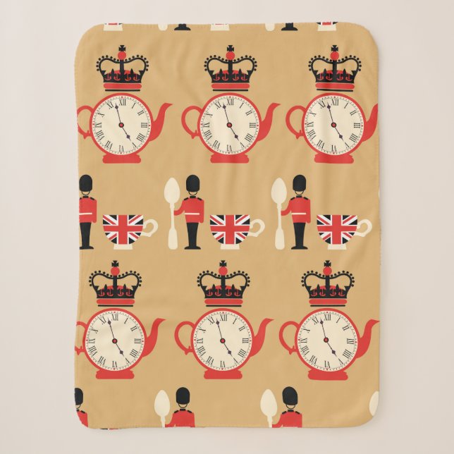 Couverture Sherpa motif du thé anglais transparent (Devant)