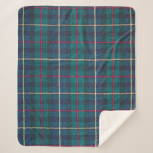 Couverture Sherpa Motif écossais écossais rouge, vert, bleu.