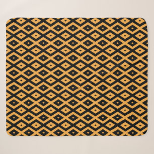 Couverture Sherpa Motif en diamant jaune et noir
