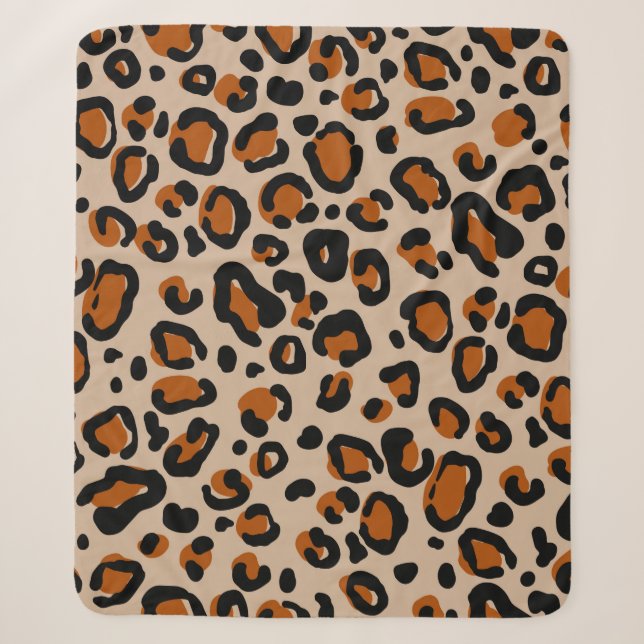 Couverture Sherpa Motif en fourrure de léopard (Devant)