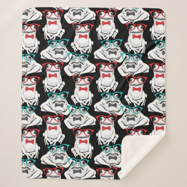 Couverture Sherpa Motif en verre de grenouille (Devant)