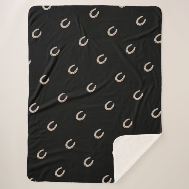 Couverture Sherpa Motif équestre Lucky Horse (Devant)