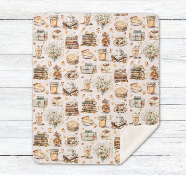 Couverture Sherpa Motif esthétique essentiel préféré de l'automne (Close up)