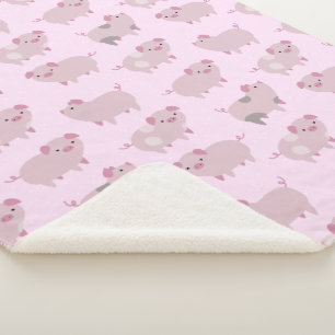Couverture Sherpa Motif et monogramme pour bébés roses mignons