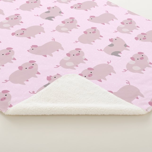 Couverture Sherpa Motif et monogramme pour bébés roses mignons (3/4)