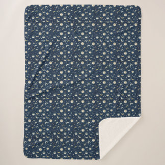 Couverture Sherpa Motif Étoiles et Lune