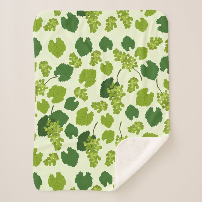 Couverture Sherpa Motif Feuille de raisins et de raisins (Devant)