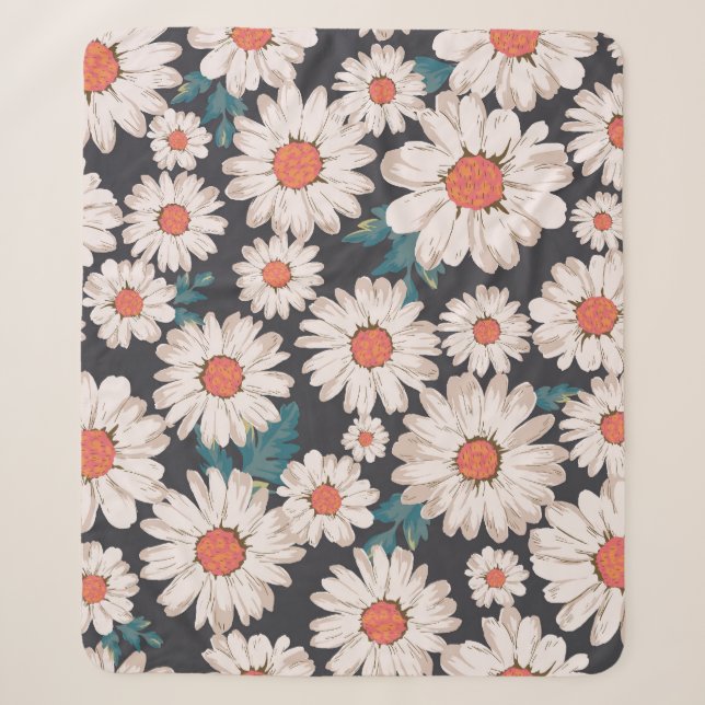 Couverture Sherpa Motif Fleur Fleur Fleur Fleur Fleur Simples (Devant)