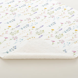 Couverture Sherpa Motif fleur sauvage