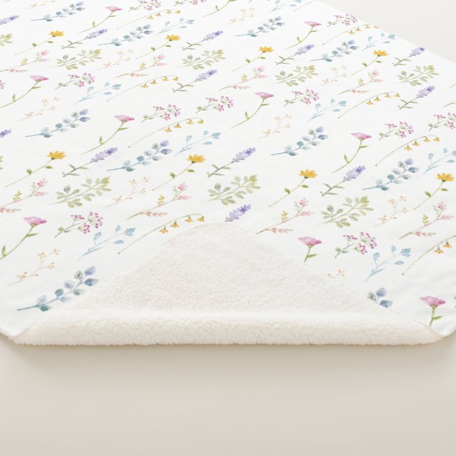 Couverture Sherpa Motif fleur sauvage (3/4)
