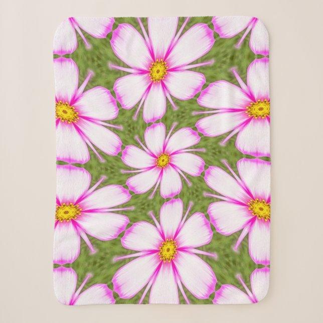 Couverture Sherpa Motif Fleurs Cosmos (Devant)