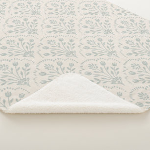 Couverture Sherpa Motif floral à coquille de sauge douce apaisé