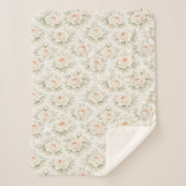 Couverture Sherpa Motif floral de mariage (Devant)