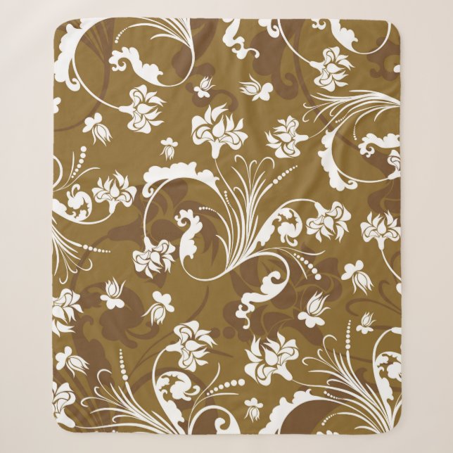 Couverture Sherpa Motif floral incomparable. abstrait, art, arrière  (Devant)